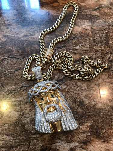 24k gold filled Jesus Pendant and chain