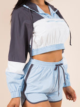 Load image into Gallery viewer, “Beauty &amp; Brain” Crop top windbreaker set