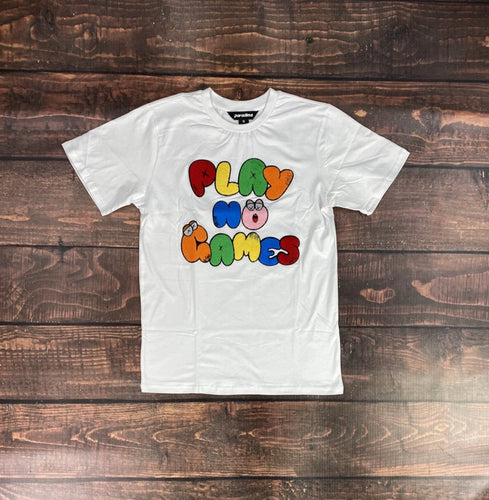 “We Don’t Play” chenille tshirt
